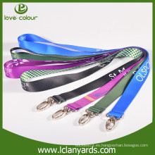 Empresa personalizada de impresión digital poliéster cordones con gancho de metal pulgar